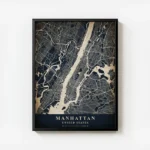 poster carte manhattan vintage avec cadre.webp