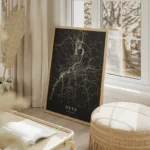 poster carte metz vintage salon beige.webp