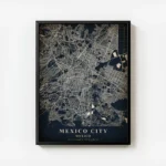 poster carte mexico city vintage avec cadre.webp