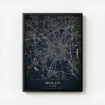 poster carte milan vintage avec cadre.webp