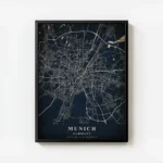 poster carte munich vintage avec cadre.webp