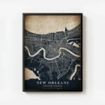 poster carte new orleans vintage avec cadre.webp