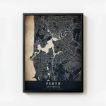 poster carte perth vintage avec cadre.webp
