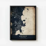 poster carte phuket vintage avec cadre.webp