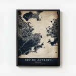 poster carte rio de janeiro vintage avec cadre.webp