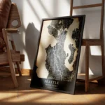 poster carte seattle vintage encadre.webp