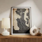poster carte seattle vintage meuble.webp