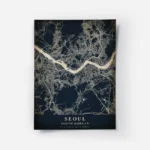 poster carte seoul vintage.webp