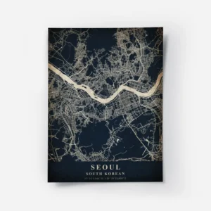 poster carte seoul vintage.webp