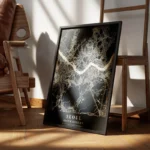 poster carte seoul vintage encadre.webp