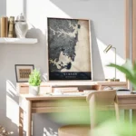 poster carte sydney vintage bureau.webp