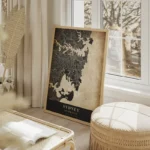 poster carte sydney vintage salon beige.webp