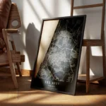 poster carte tel aviv vintage encadre.webp