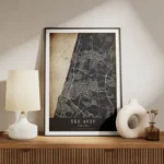 poster carte tel aviv vintage meuble.webp