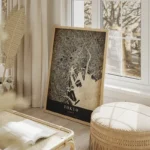 poster carte tokyo vintage salon beige.webp