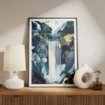 poster cascade aquatique avec paysages colores meuble.webp