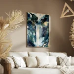 poster cascade aquatique avec paysages colores salon.webp