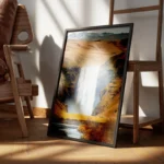 poster cascade majestueuse dans la vallee encadre.webp