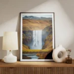 poster cascade majestueuse dans la vallee meuble.webp