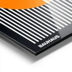 poster cercle orange sur fond noir aluminium.webp