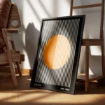 poster cercle orange sur fond noir encadre.webp