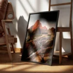 poster chalet en montagne encadre.webp