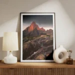 poster chalet en montagne meuble.webp