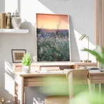 poster champs de fleurs blanches bureau.webp