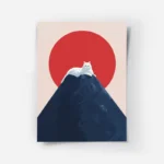 poster chat blanc sur sommet montagne.webp