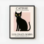 poster chat noir catisse elegant avec cadre.webp