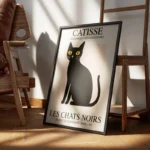 poster chat noir catisse elegant encadre.webp
