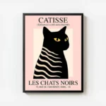 poster chat noir catisse seduisant avec cadre.webp
