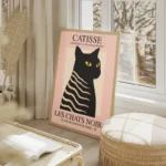poster chat noir catisse seduisant salon beige.webp