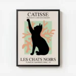 poster chat noir decoratif avec cadre.webp