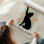 poster chat noir decoratif en rouleau.webp