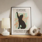 poster chat noir decoratif meuble.webp