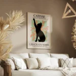 poster chat noir decoratif salon.webp