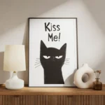 poster chat noir kiss me meuble.webp