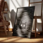 poster chat noir minimaliste encadre.webp
