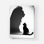 poster chat noir silhouette lion.webp