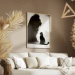 poster chat noir silhouette lion salon.webp