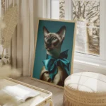 poster chat siamois elegant salon beige.webp