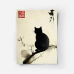 poster chat silhouette japonais.webp