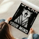 poster chat speak your mind noir en rouleau.webp