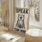 poster chat speak your mind salon beige.webp