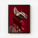 poster chat sphynx elegant avec cadre.webp