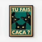 poster chats curieux avec cadre.webp