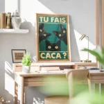 poster chats curieux bureau.webp