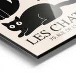 poster chats noirs stylises aluminium.webp