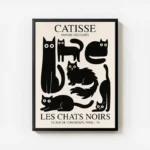 poster chats noirs stylises avec cadre.webp